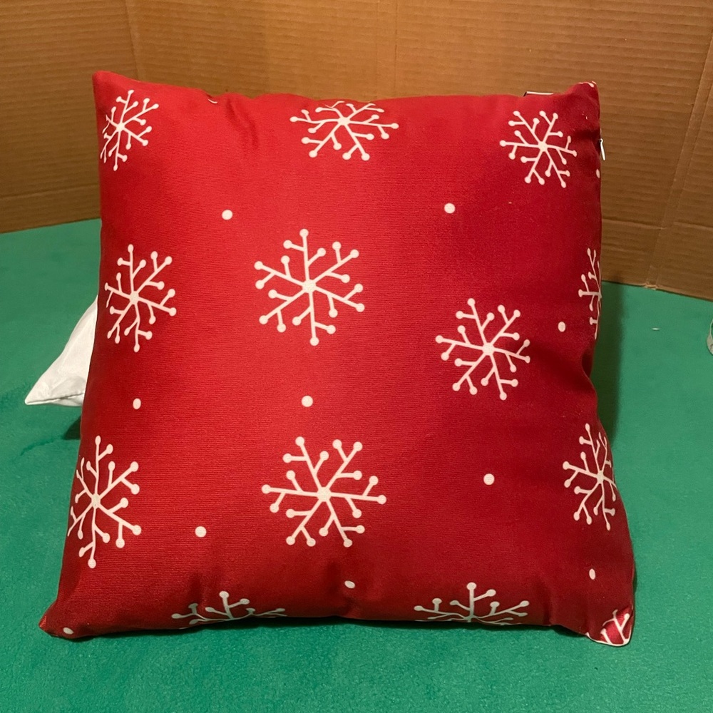 Dark red snowflake throw Pillow